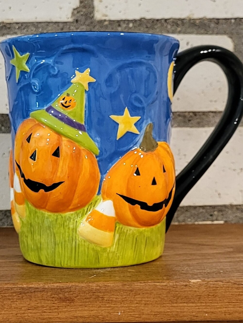 Halloween Pumpkin Jack O Lantern Oversized 3-D Ceramic Mug Microwave Safe